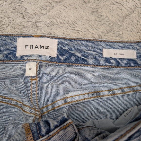 Frame Jeans Womens 31 Blue Richlake Le Jane High Rise Straight Baggy Cotton - Picture 4 of 9